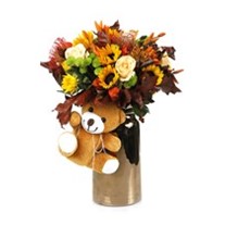 Luxury Arrangement & Sweet Teddy Bear Autumn