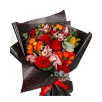 Ravishing Red Roses & Spidyum Orkide Buketi