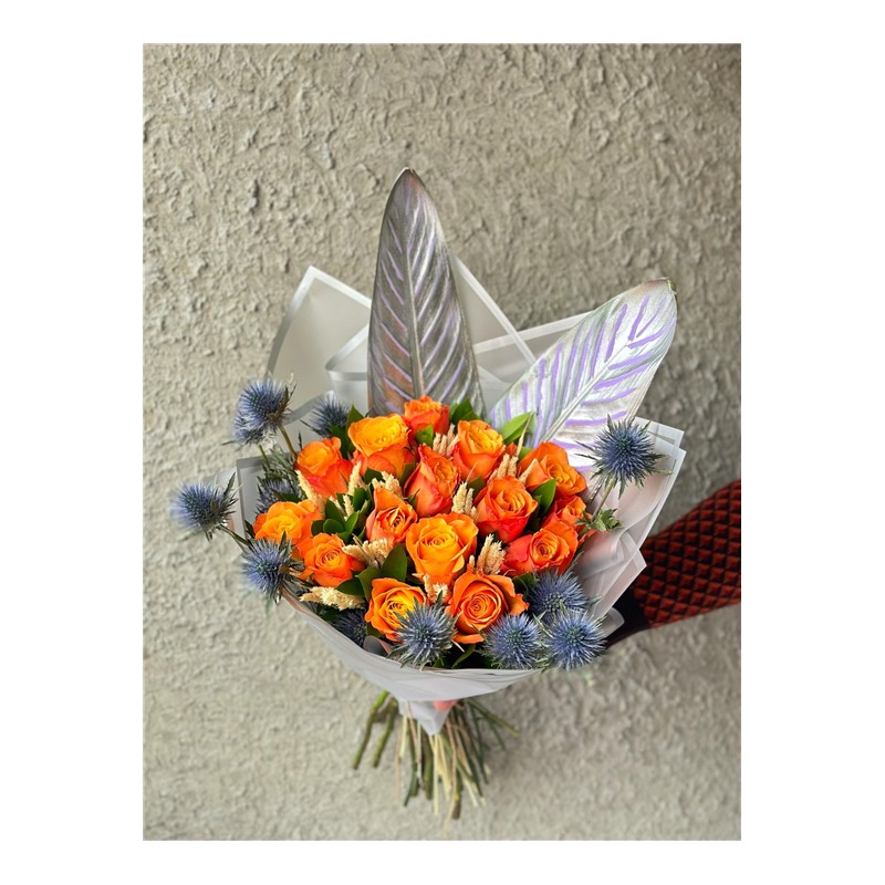 Purple Detail Orange Bouquet