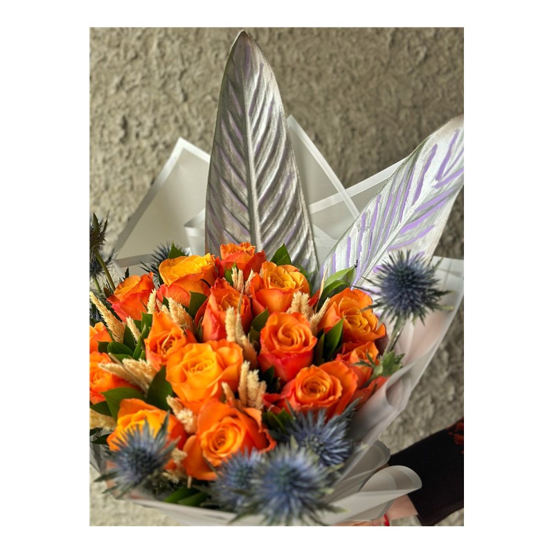 Purple Detail Orange Bouquet