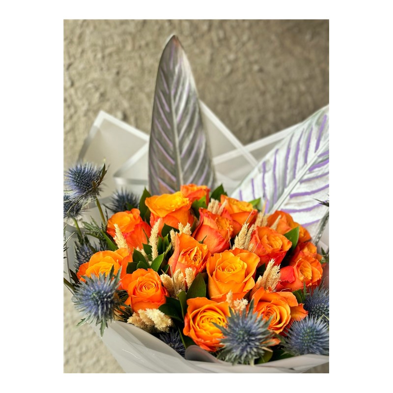 Purple Detail Orange Bouquet