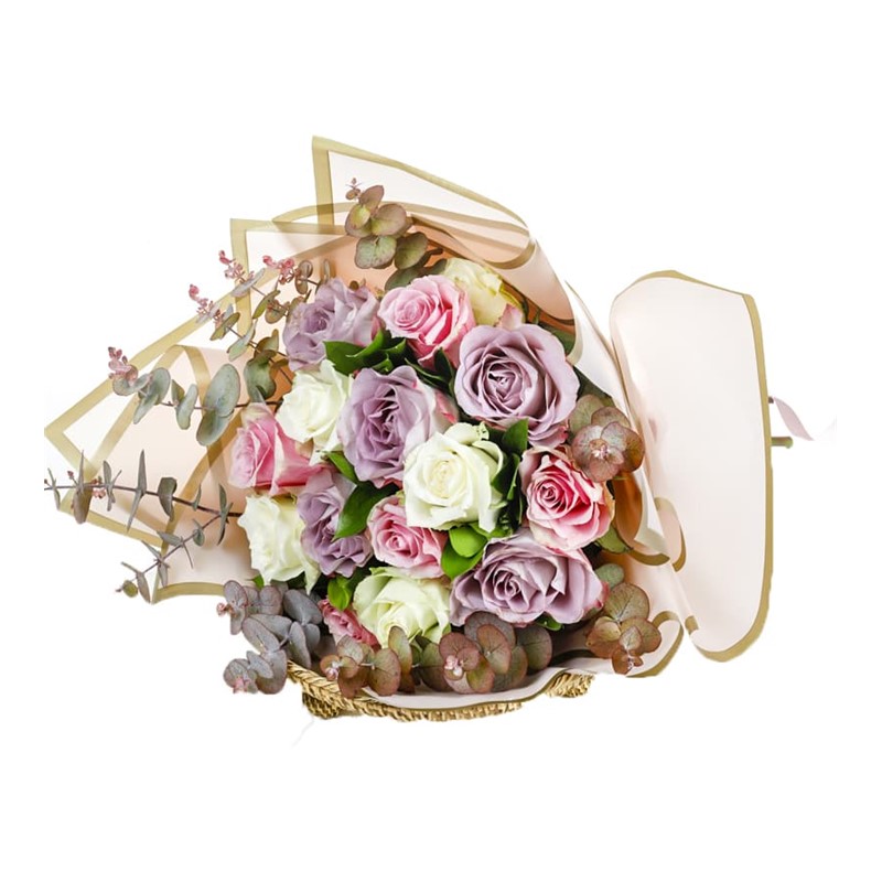 Three Tone Rose Çiçek Buketi