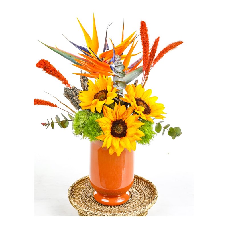 Sunflower Orange Vase