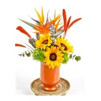 Sunflower Orange Vase
