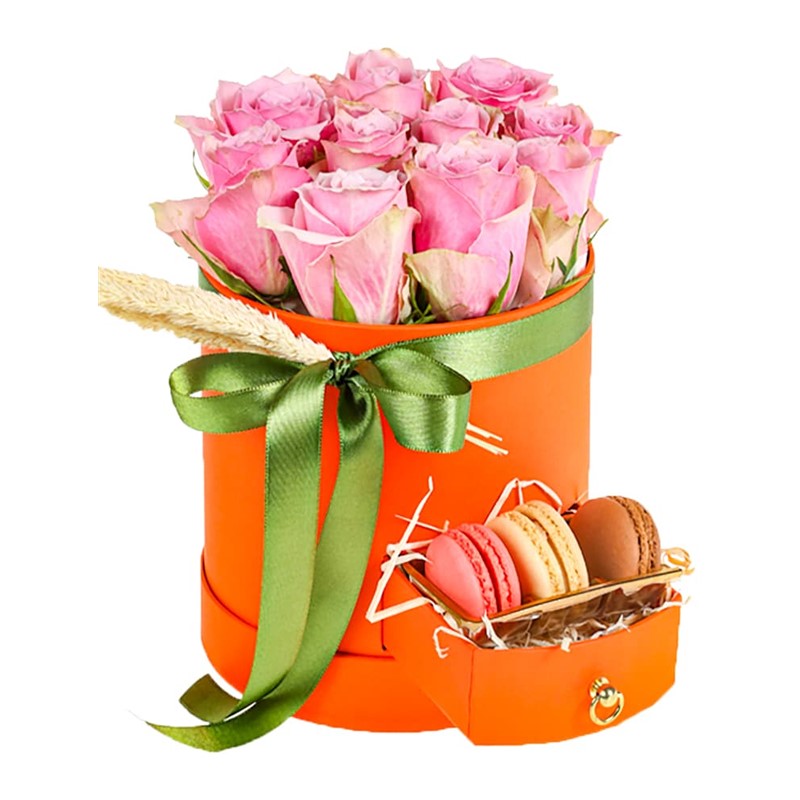 Pink Of Orange Box Makaron