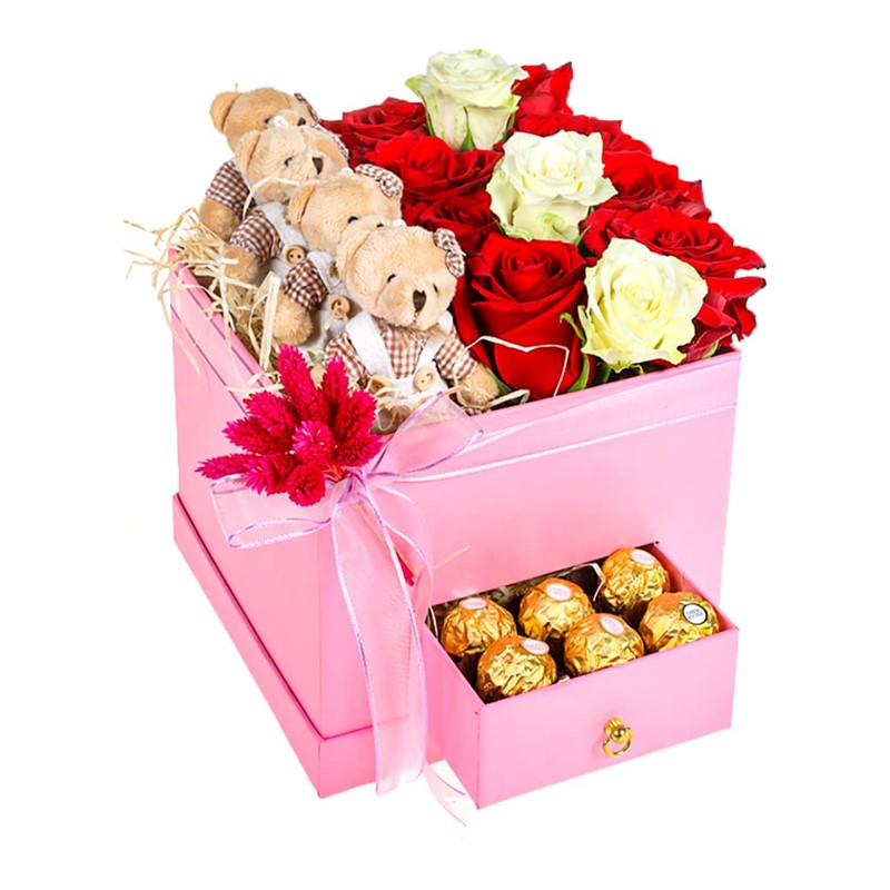 Red Or White Teddy Box