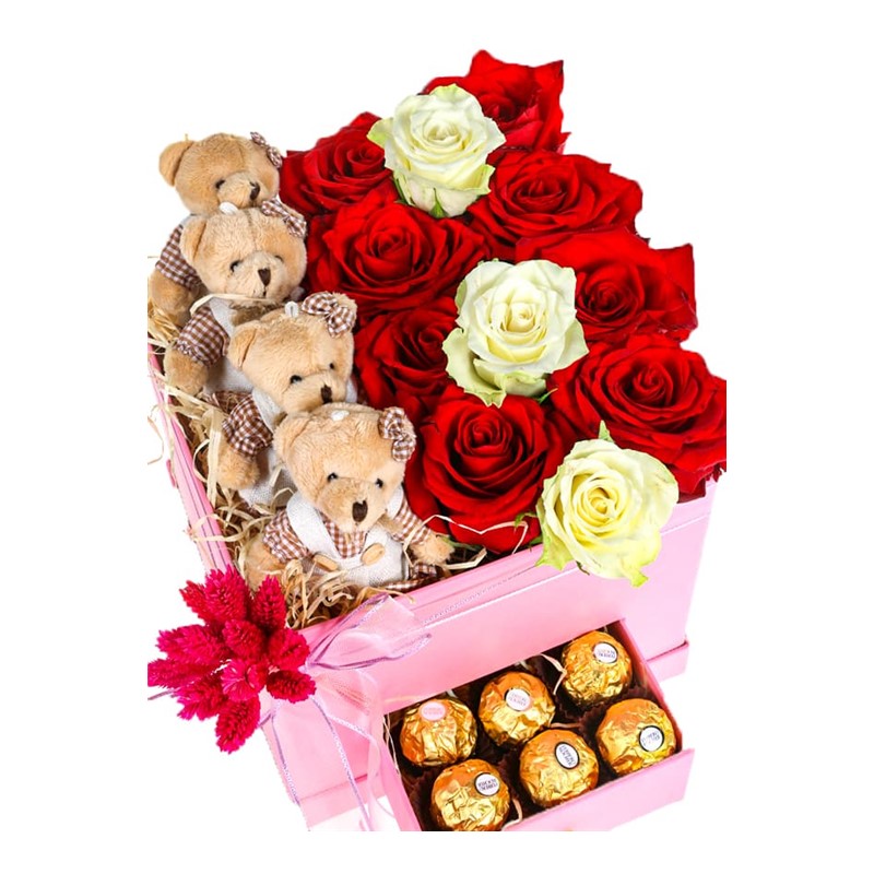 Red Or White Teddy Box