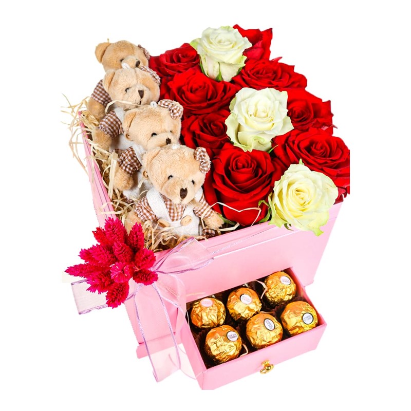 Red Or White Teddy Box