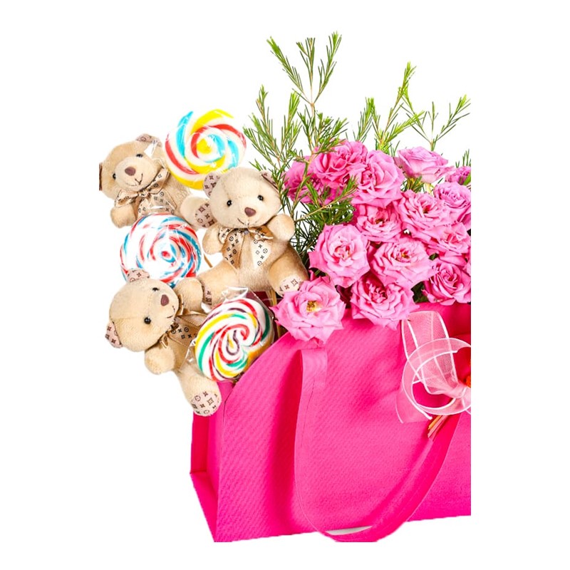 Bag Of Flowers And Chocolates