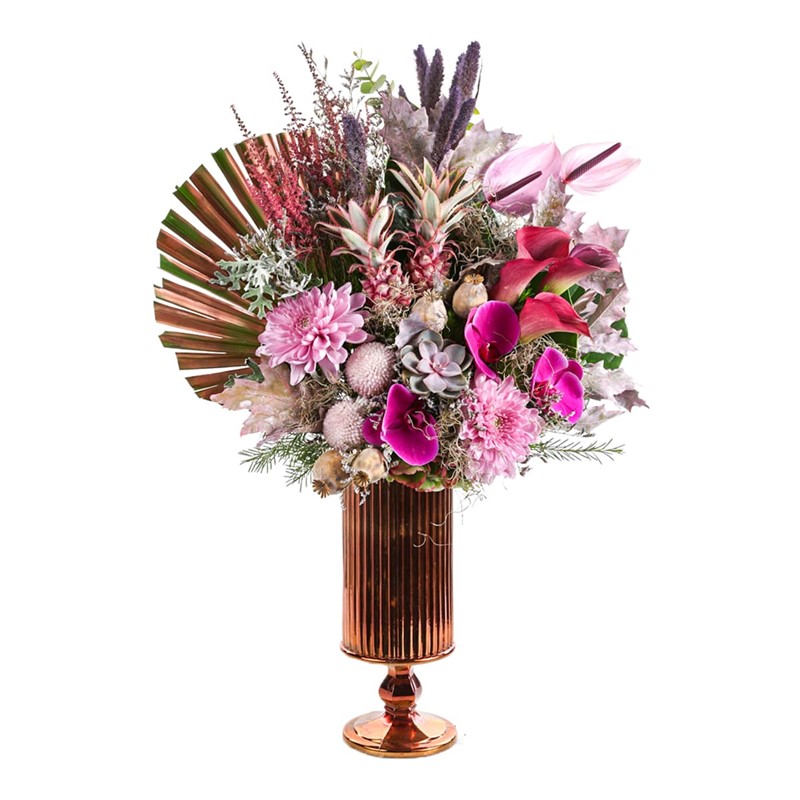 Luxury Flowers In Bronze Vase