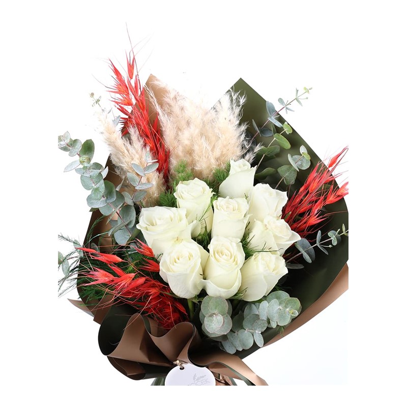 Bright Luxurious Beyaz Gül Buketi