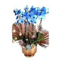Blue Orchid In Gold Vase