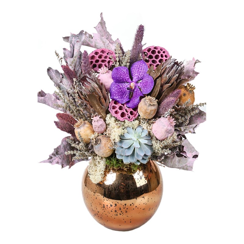 Bronze Vase In Dry Flower
