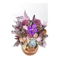 Bronze Vase In Dry Flower