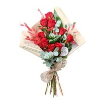 Scarlet Elegance 9 Kırmızı Gül Buketi