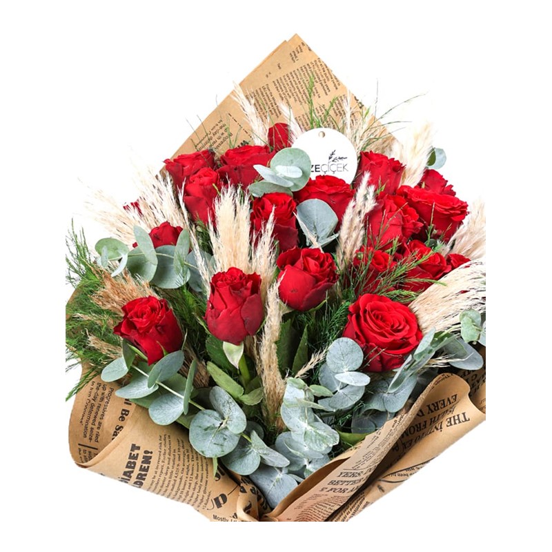 Red Sparkle 19 Kırmızı Gül Buketi