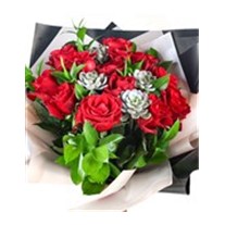 Succulent Of Red Rose