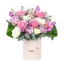 Cream Velvet Rose Box
