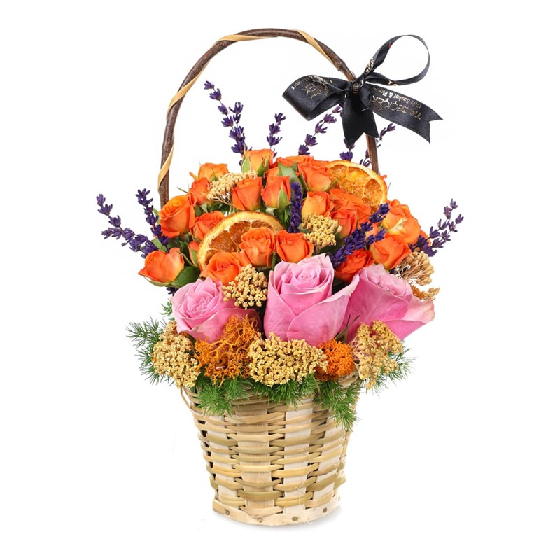 Hearts Basket Gül Sepeti