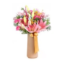 Silk Blossom Pembe Lilyumlar