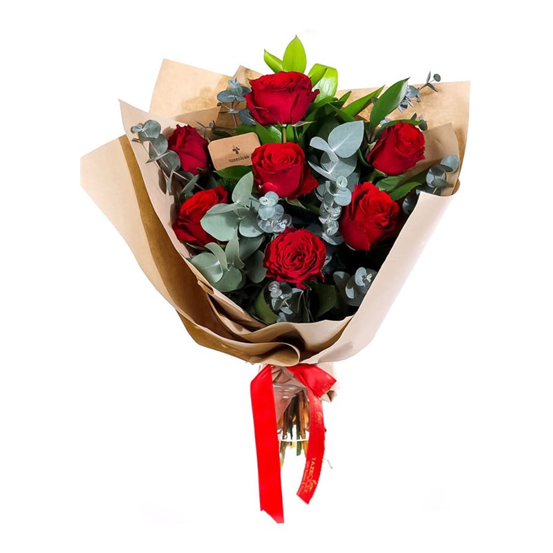 Heart’s Flame 7 Kırmızı Gül Buketi