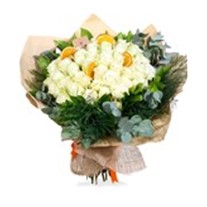 Heart in White 51 Beyaz Gül Buketi