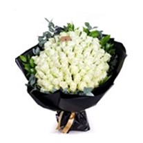 Blossom Pure Hearts 101 Beyaz Gül Buketi