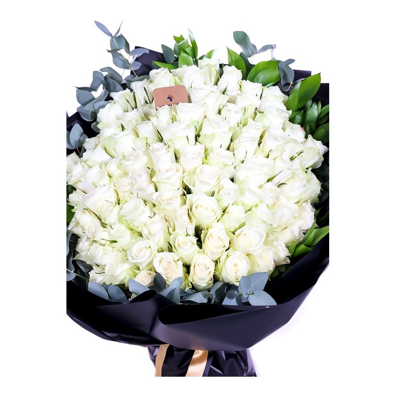 Blossom Pure Hearts 101 Beyaz Gül Buketi
