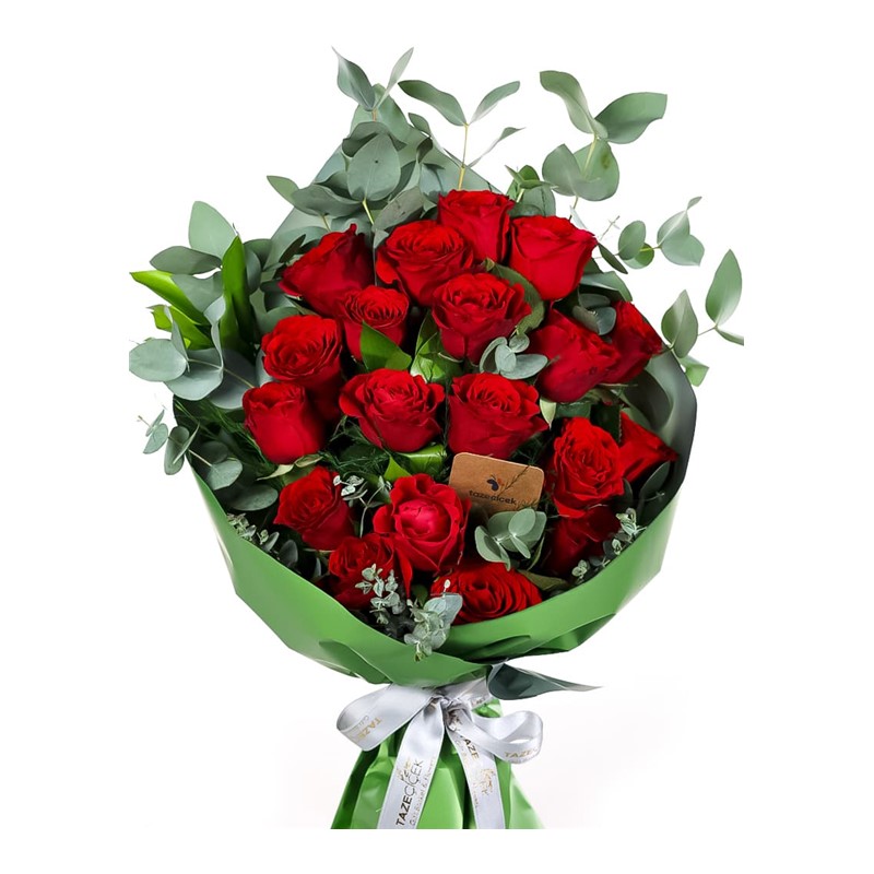 Kissed Scarlet Love 17 Kırmızı Gül Buketi