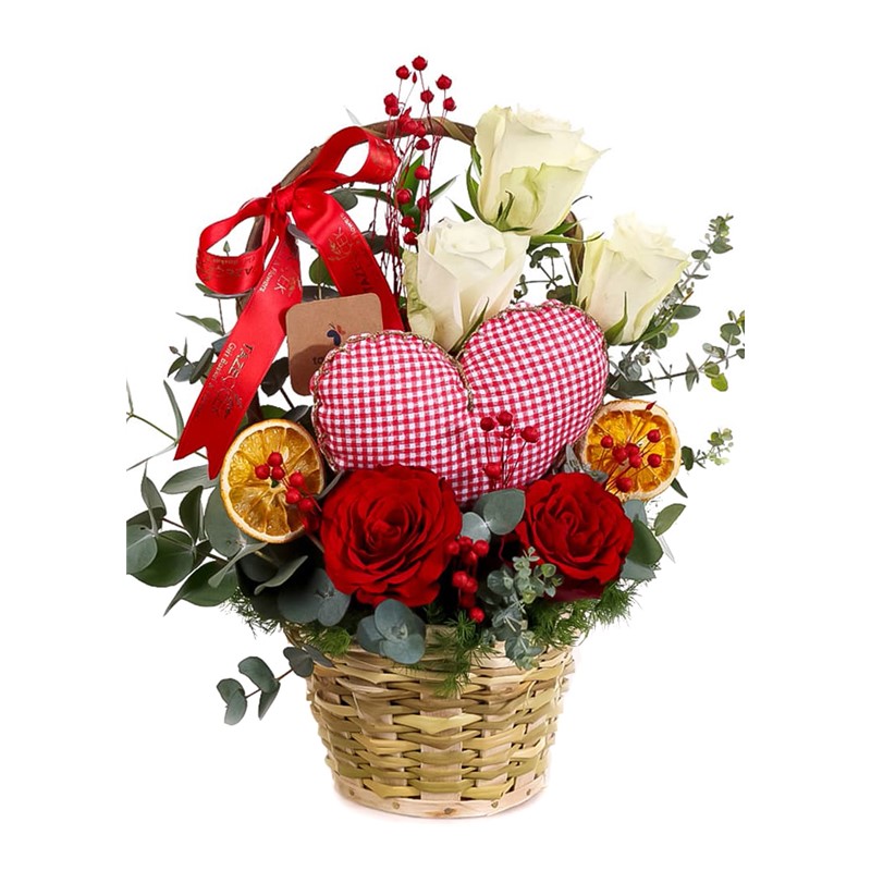 Red Love & White Hope Gül Sepeti