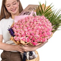 Blush Symphony 101 Pembe Gül Buketi