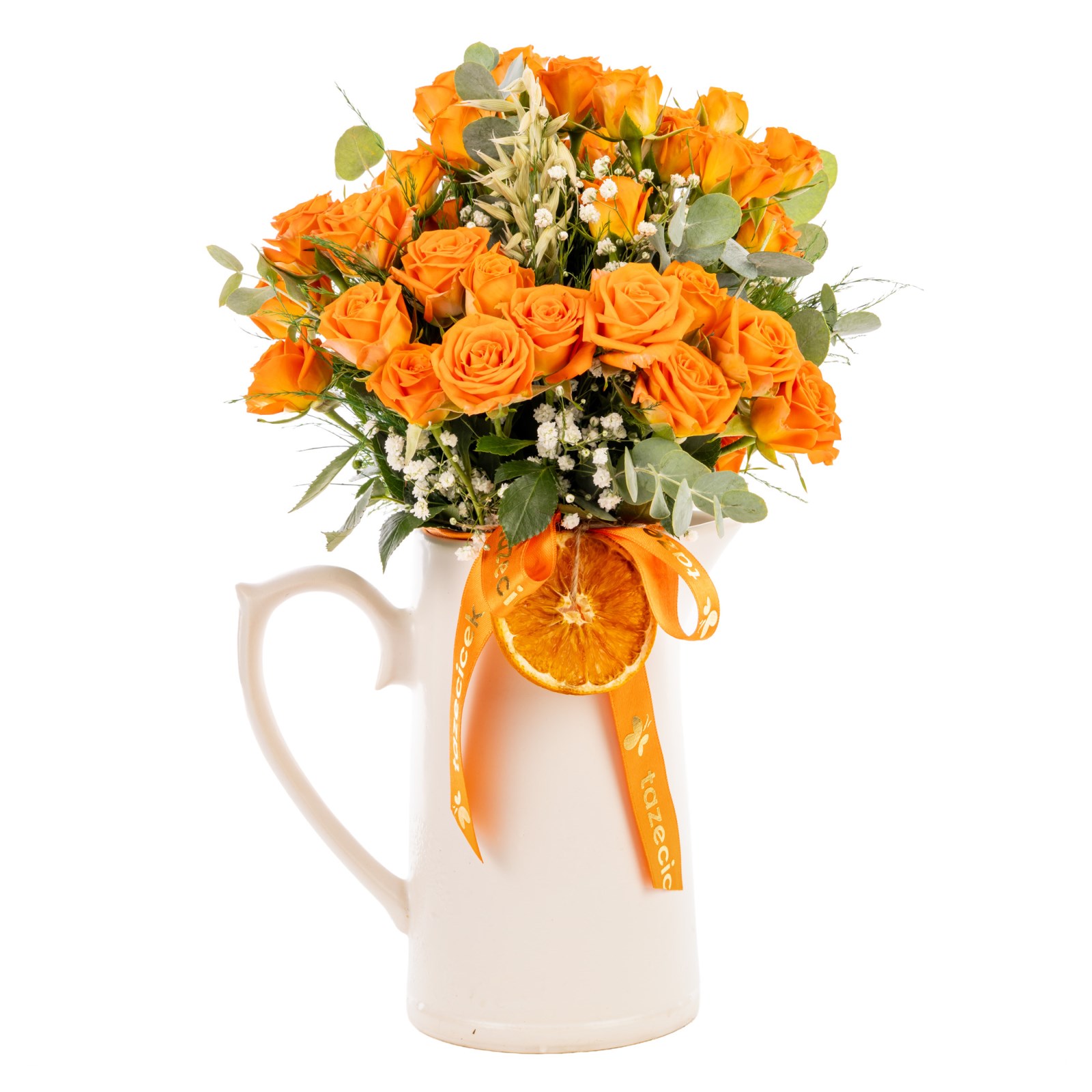 Orange Bloom Seramik Sürahide Turuncu Güller