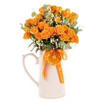 Orange Bloom Seramik Sürahide Turuncu Güller
