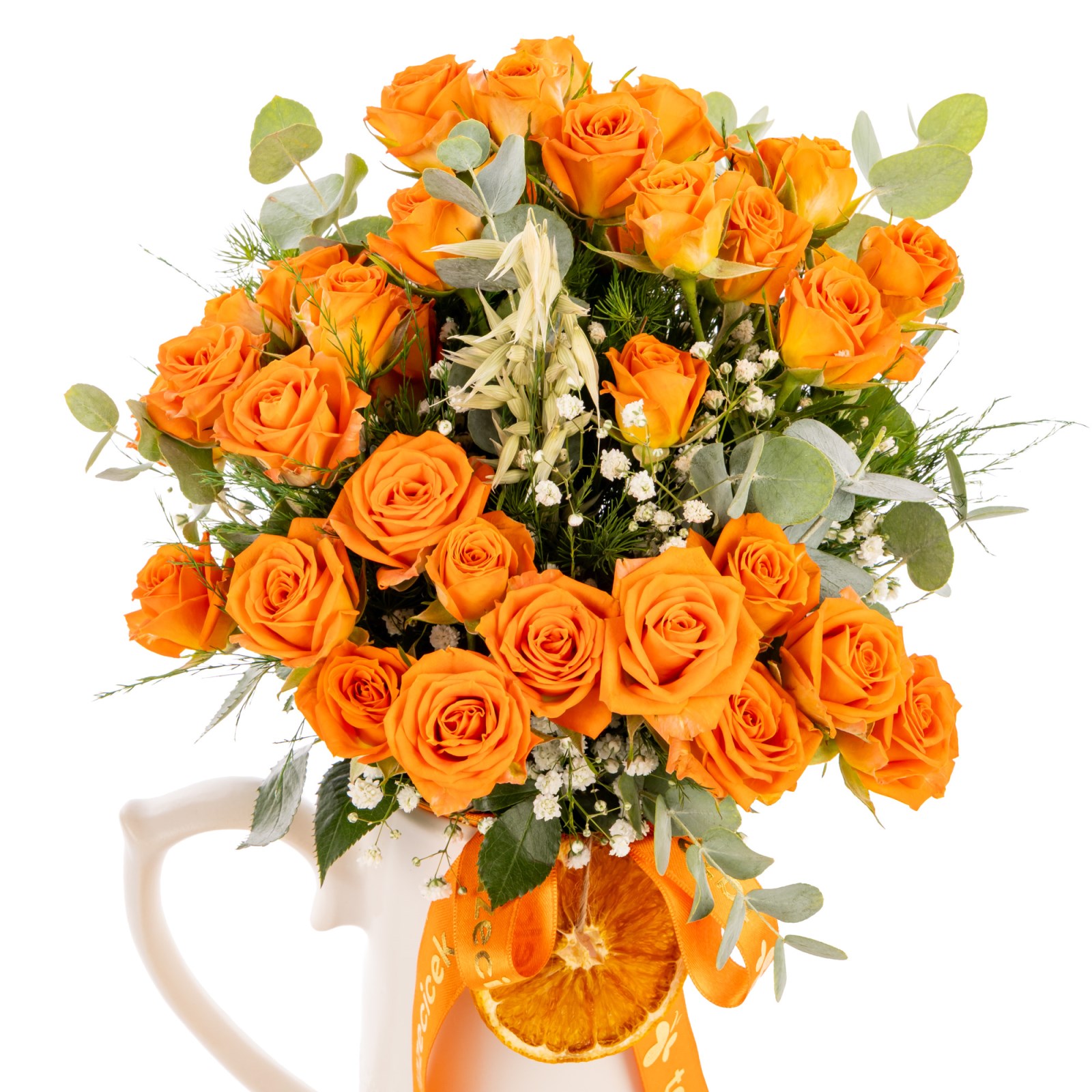 Orange Bloom Seramik Sürahide Turuncu Güller