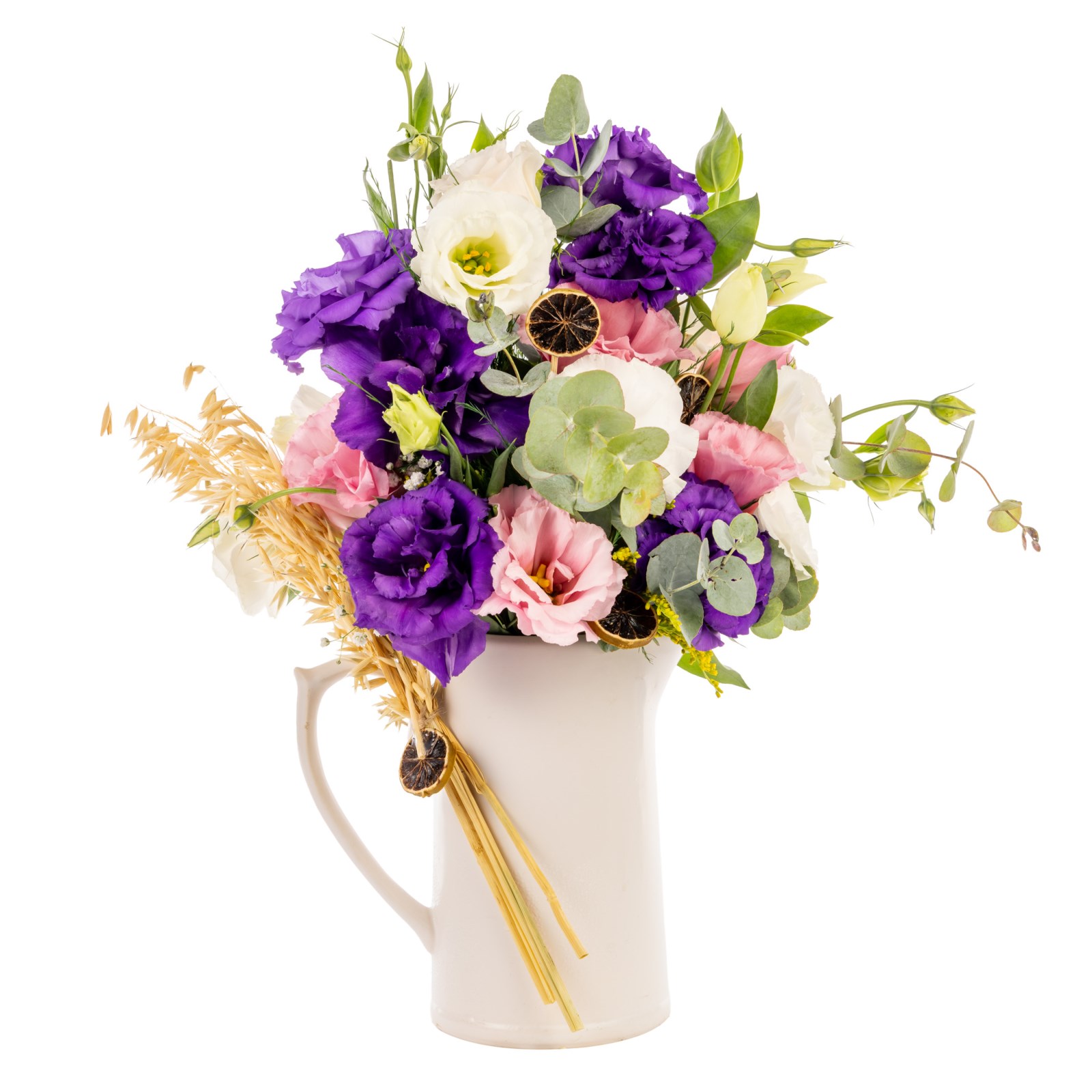 Violet Elegance Seramik Sürahide Lisyantuslar