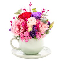 Joyful Cup Gül & Lisyantus Aranjmanı