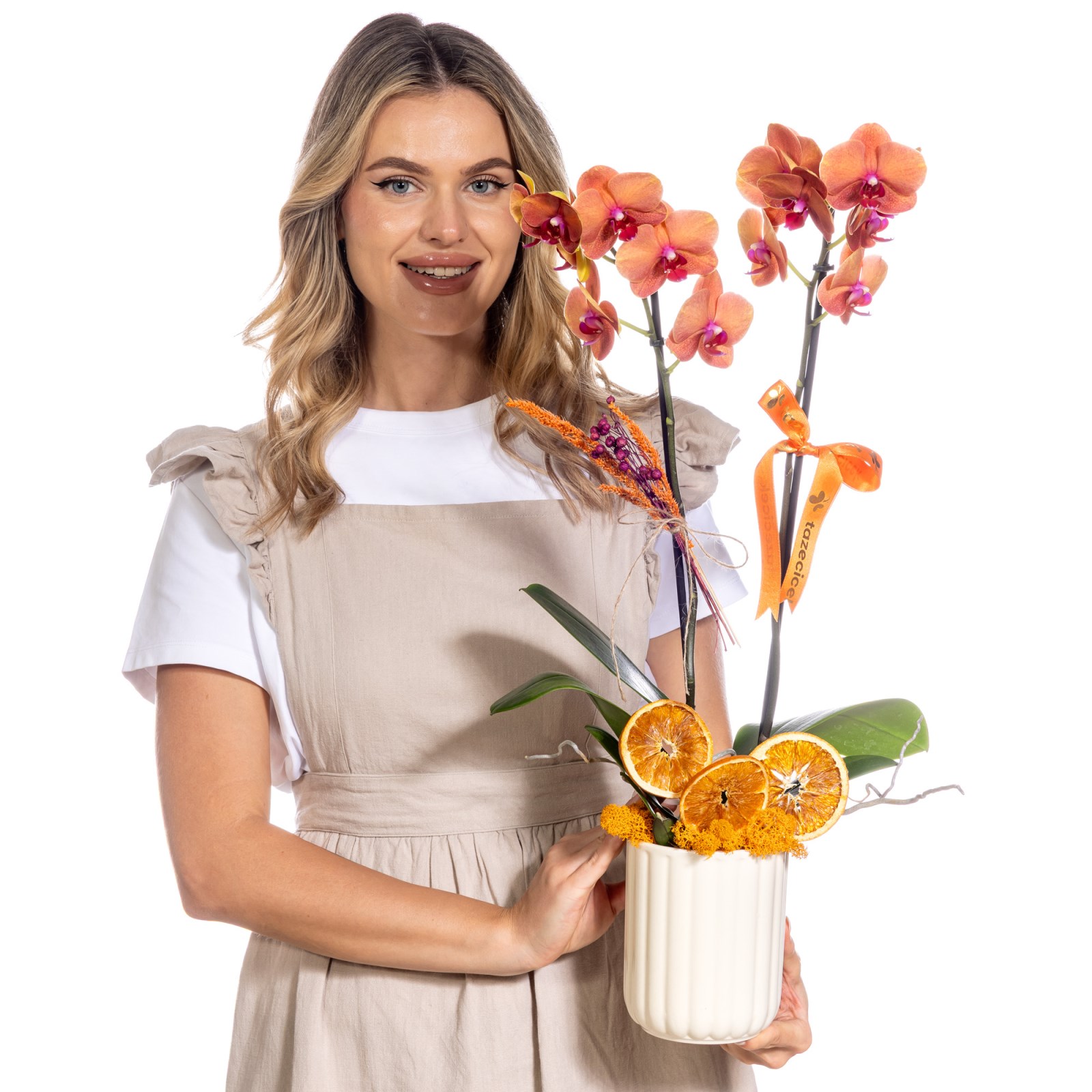 Citrus Flame Çiftli Turuncu Orkide