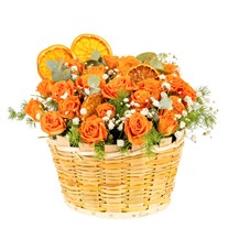 Citrus Charm Turuncu Gül Sepeti