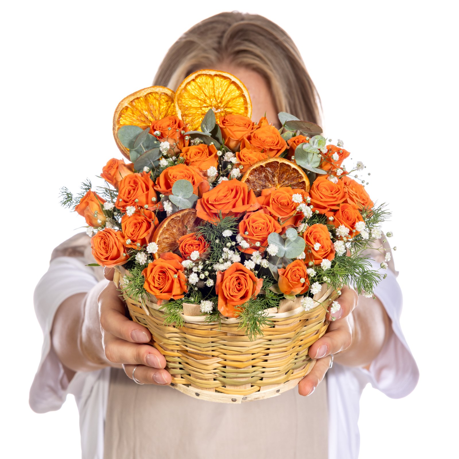 Citrus Charm Turuncu Gül Sepeti