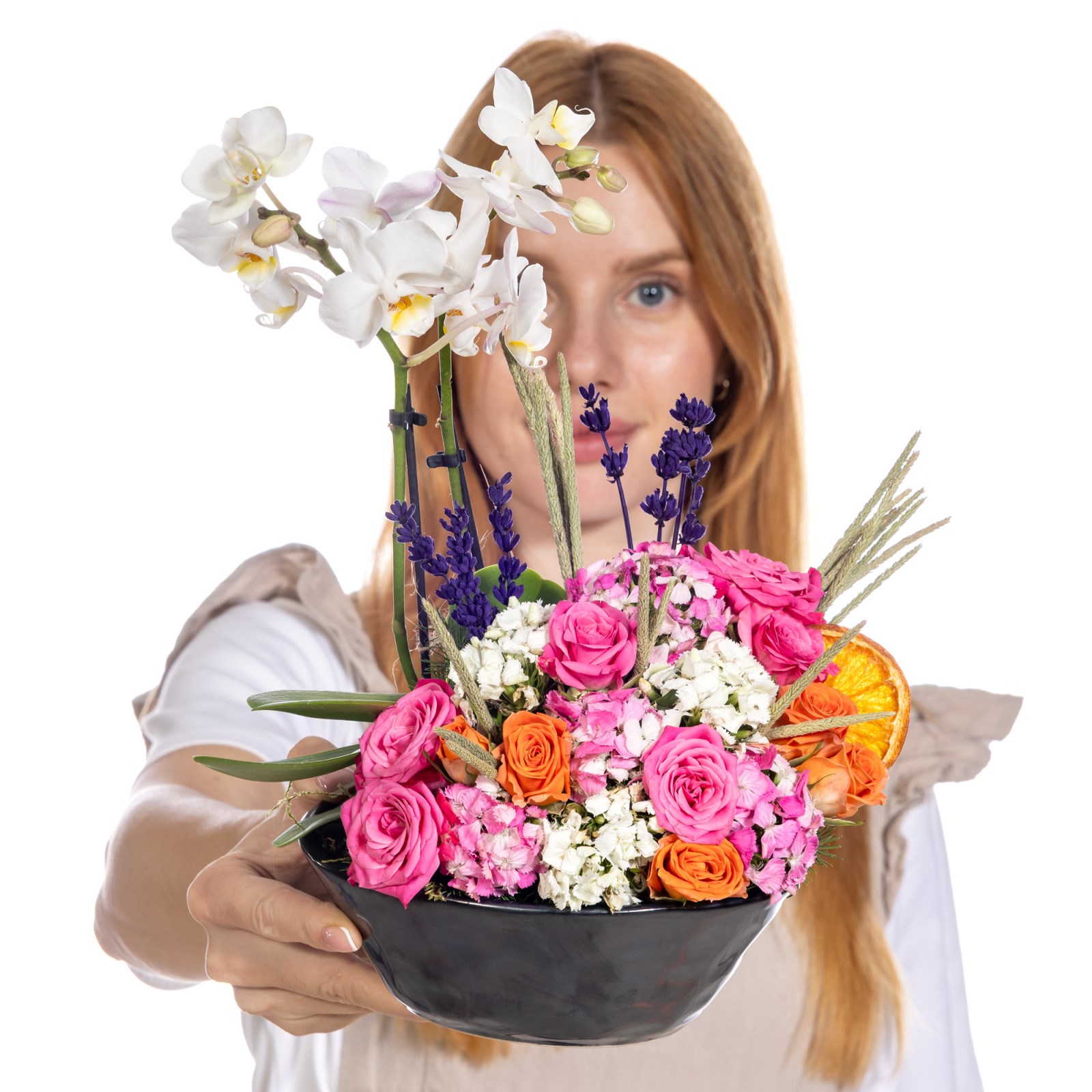 Color Symphony Orkide & Gül Aranjmanı