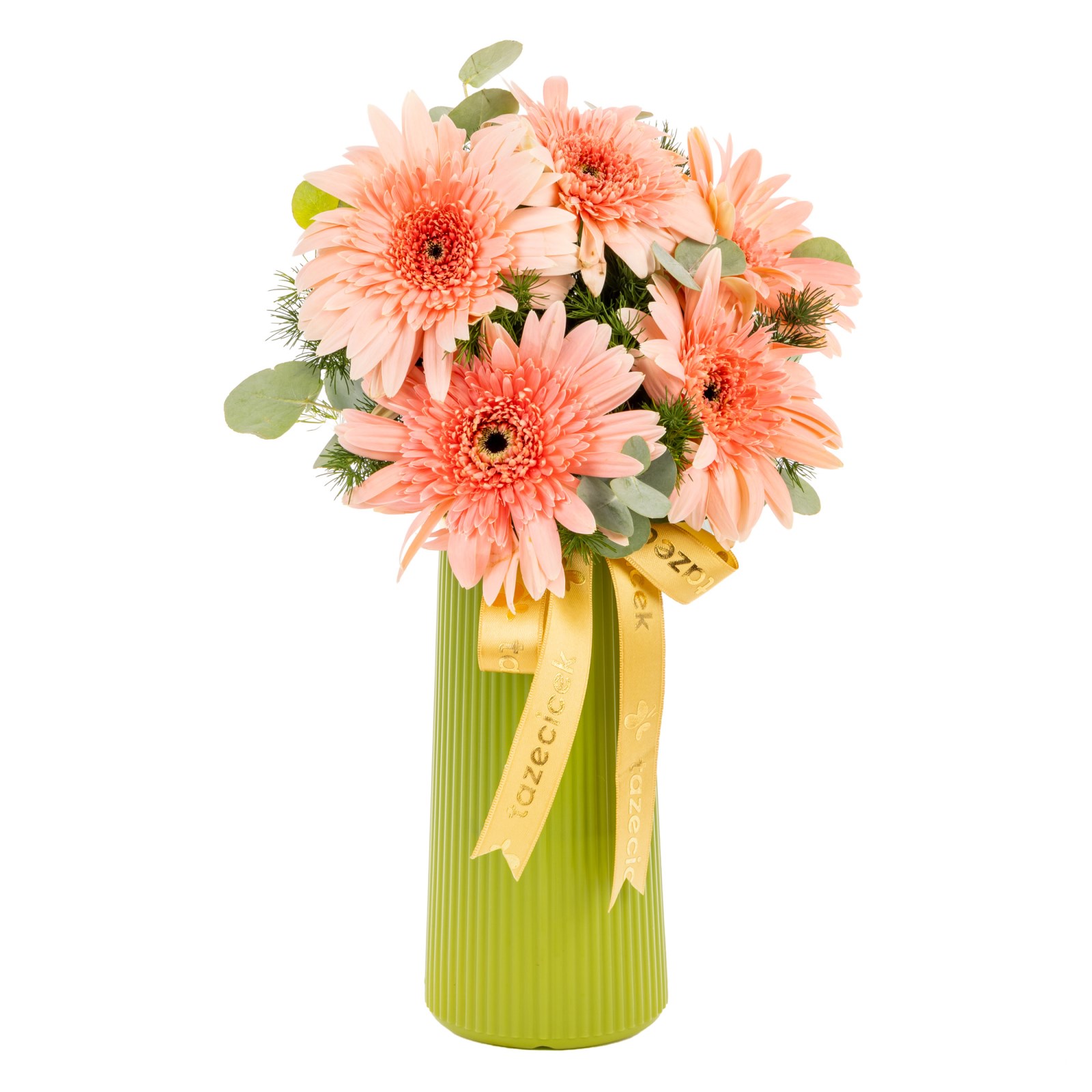 Peach Whisper Pembe Gerbera Vazosu