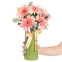 Peach Whisper Pembe Gerbera Vazosu