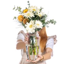 Citrus Melody Beyaz Gerberalar