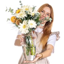 Citrus Melody Beyaz Gerberalar