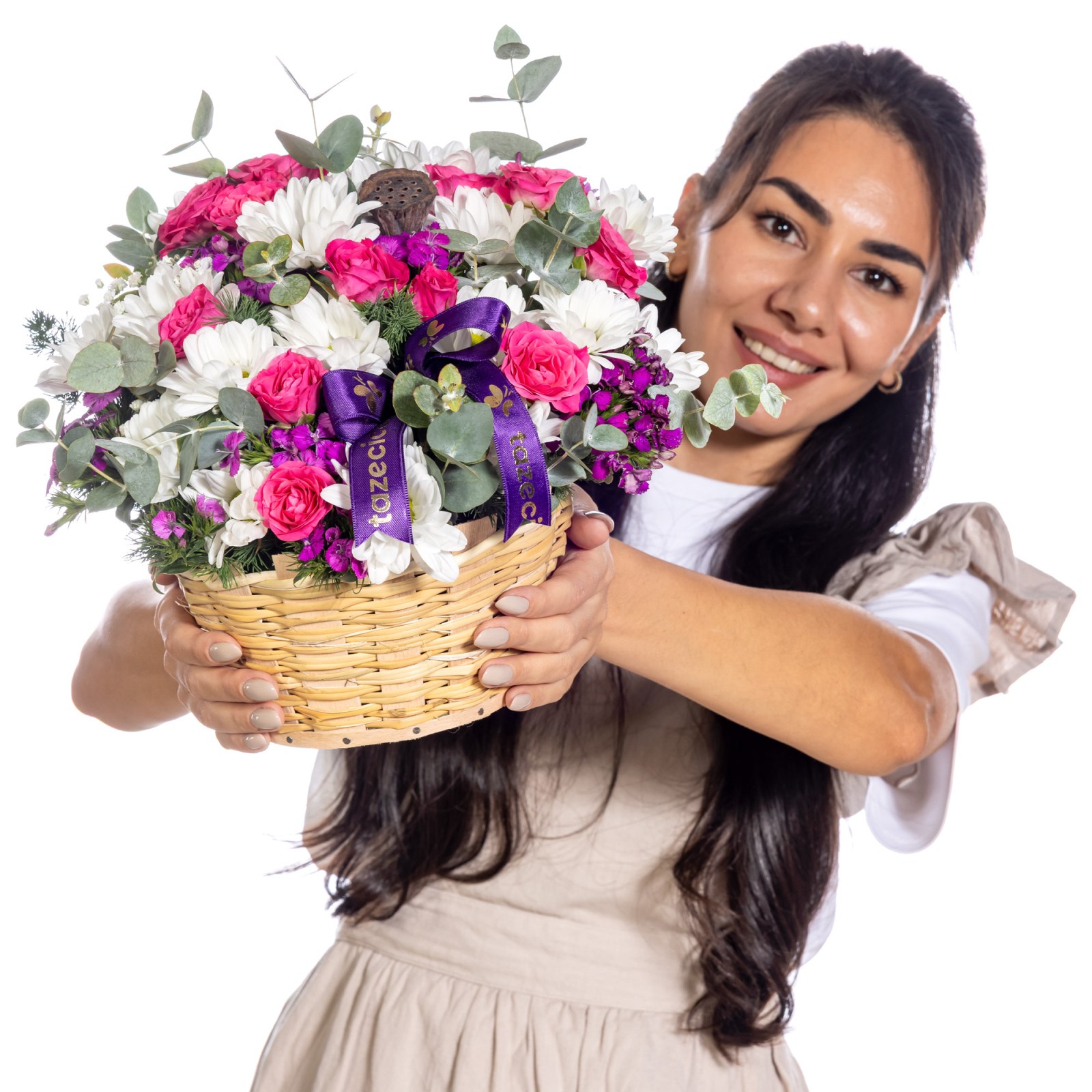 Vivid Charm Papatya ve Gül Sepeti