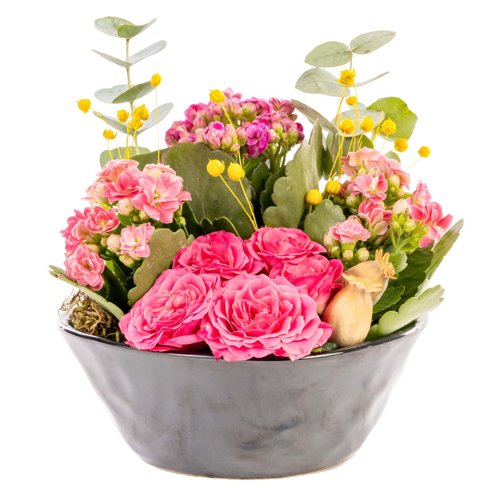 Pink Garden Gül & Kalanşo Aranjmanı