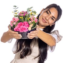 Pink Garden Gül & Kalanşo Aranjmanı