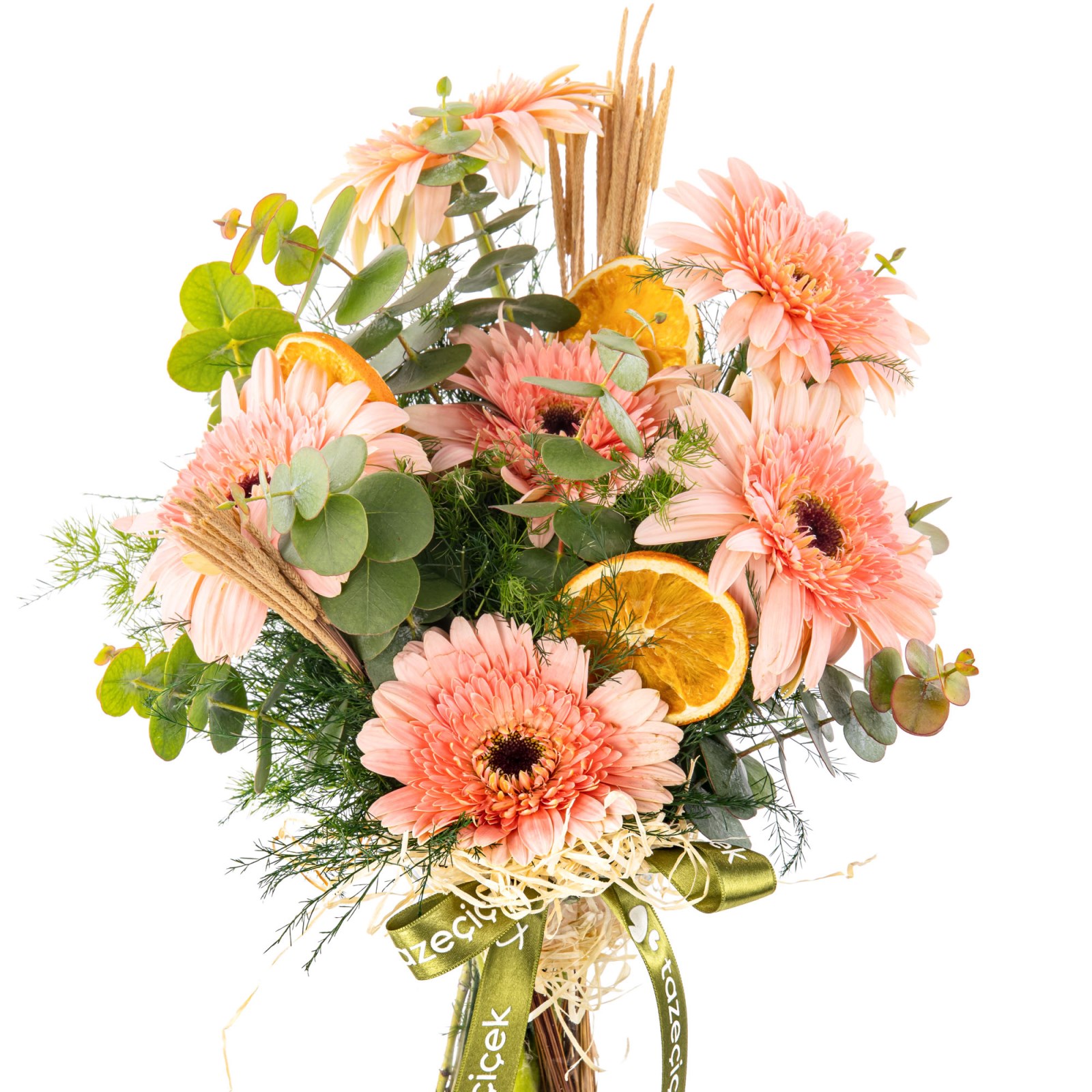 Soft Peach Gerbera Vazosu