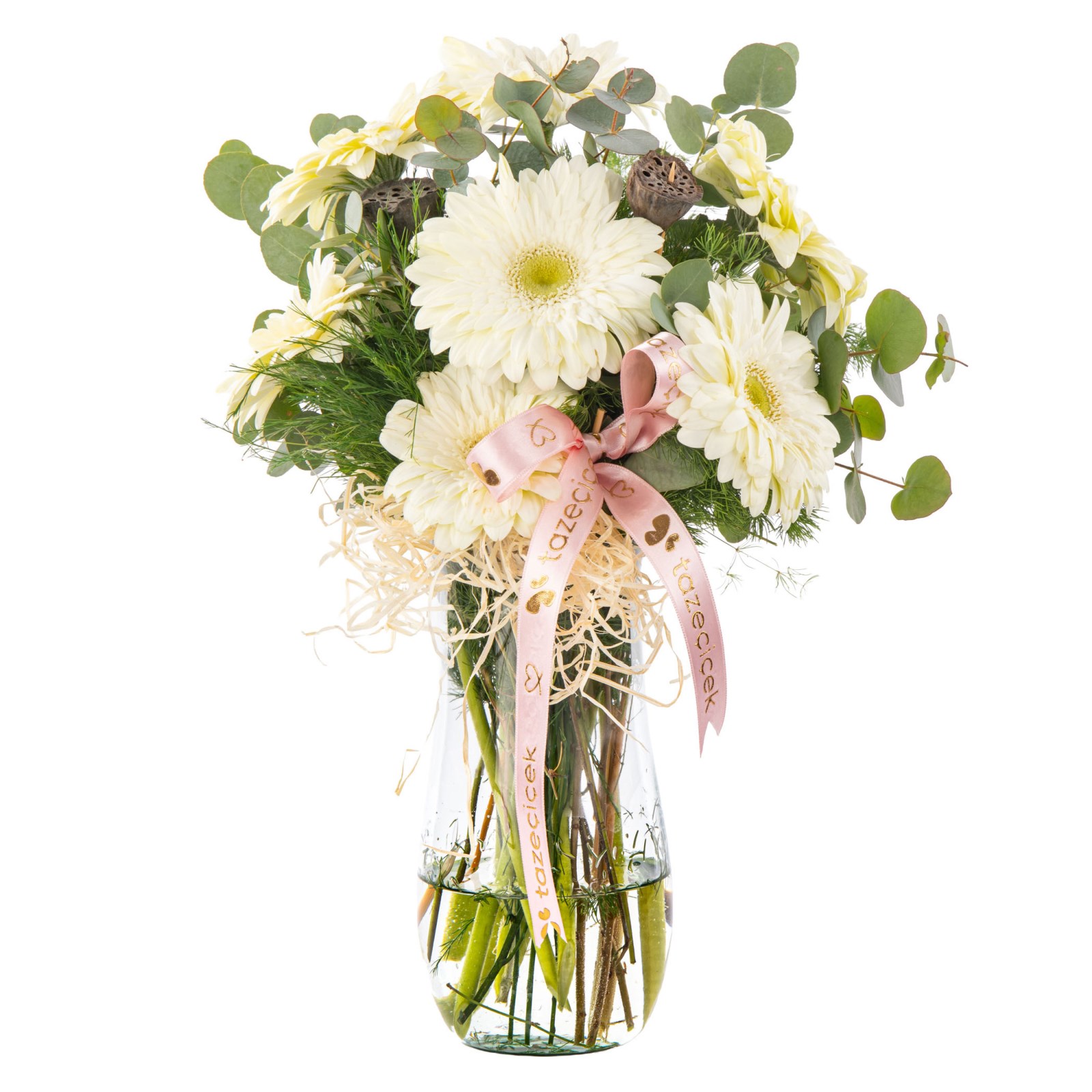 Pure Touch Vazoda Beyaz Gerbera