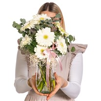 Pure Touch Vazoda Beyaz Gerbera